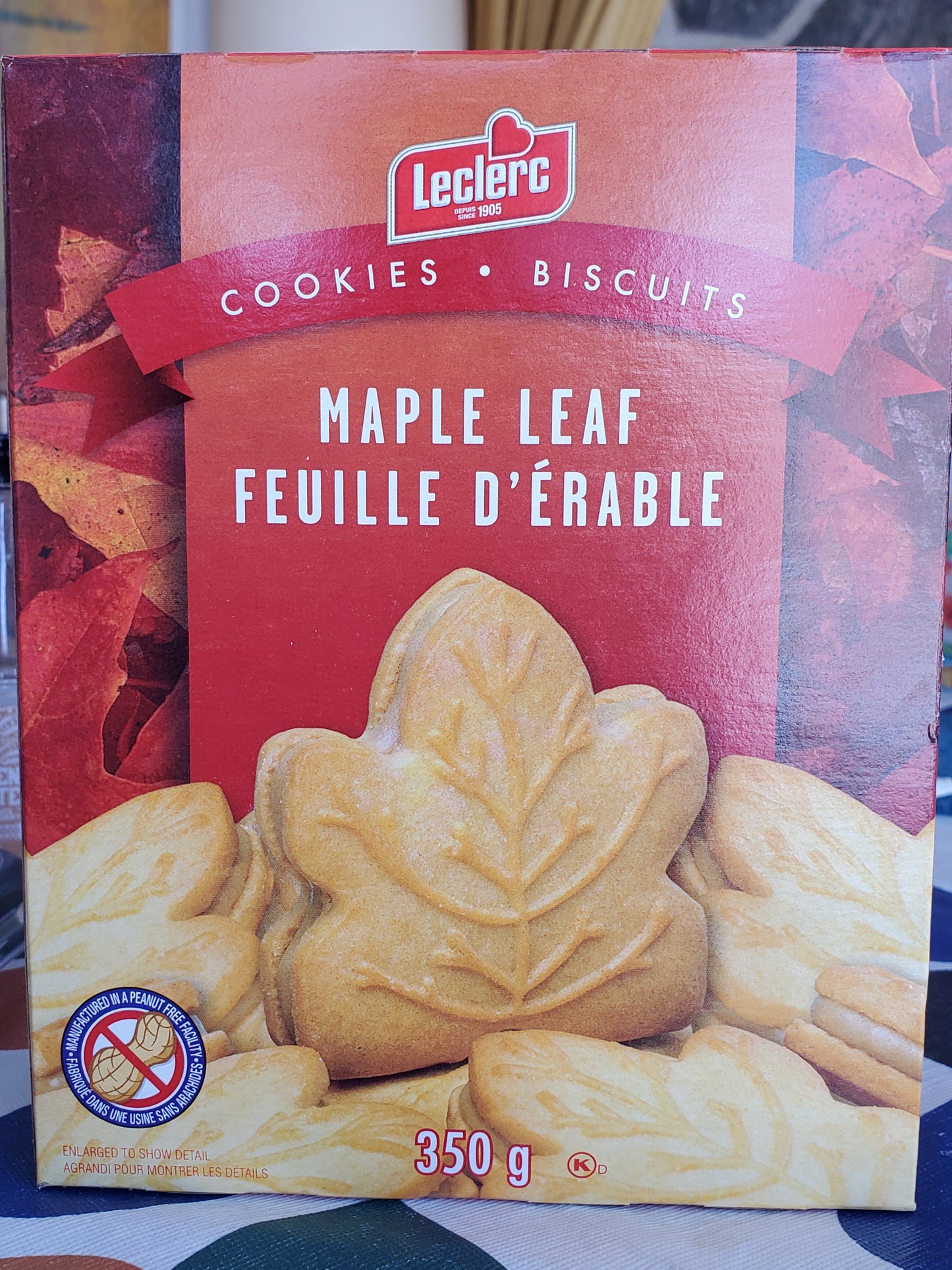 Boîte biscuit feuille érable